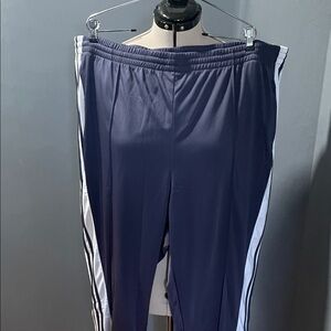 Adidas Shadow Navy Blue Track Pants with White Stripes Size-4X NWT